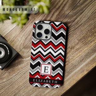 Padrão Chevron Branco Vermelho Cinza Personalizáve