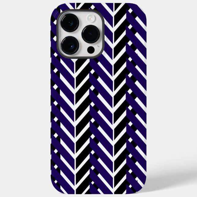 Padrão Chevron Moderno Azul Branco (Verso)