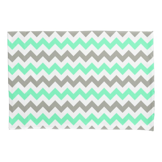 Padrão Chevron Verde Cinza Moderno (Frente)
