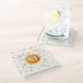 Padrão chic elegante monograma de amoras de ouro