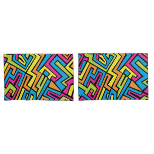 Padrão Colorido de Arte na Rua Neon Grafite