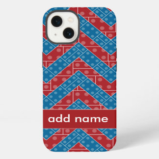 Padrão Colorido de Chevron com Tijolos Vermelho Az