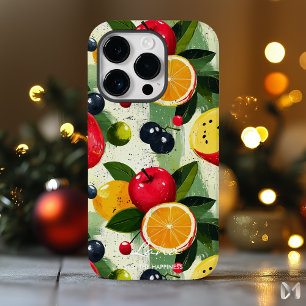Padrão Colorido de Frutas com Nome e Quociente de 