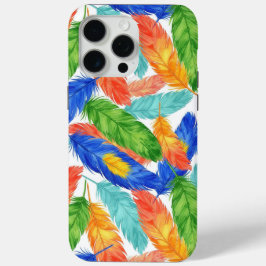 Padrão Colorido de Penas — Abstrato Aquarela
