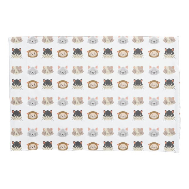 Padrão com Cabeças de Gato Fofo (Frente)