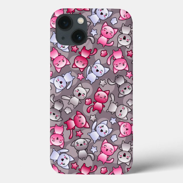 padrão com gatinhos kawaii (Verso)
