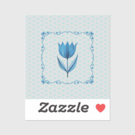 Padrão com um adesivo de tulipa azul