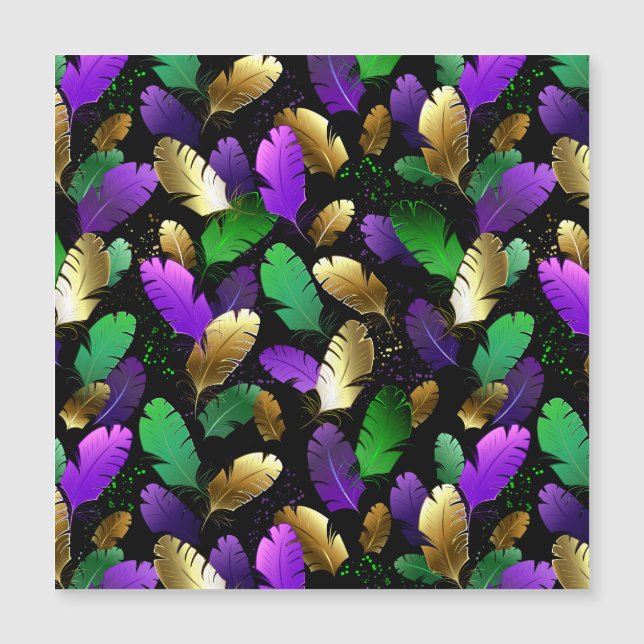 Padrão contínuo com penas de Mardi Gras (Frente)