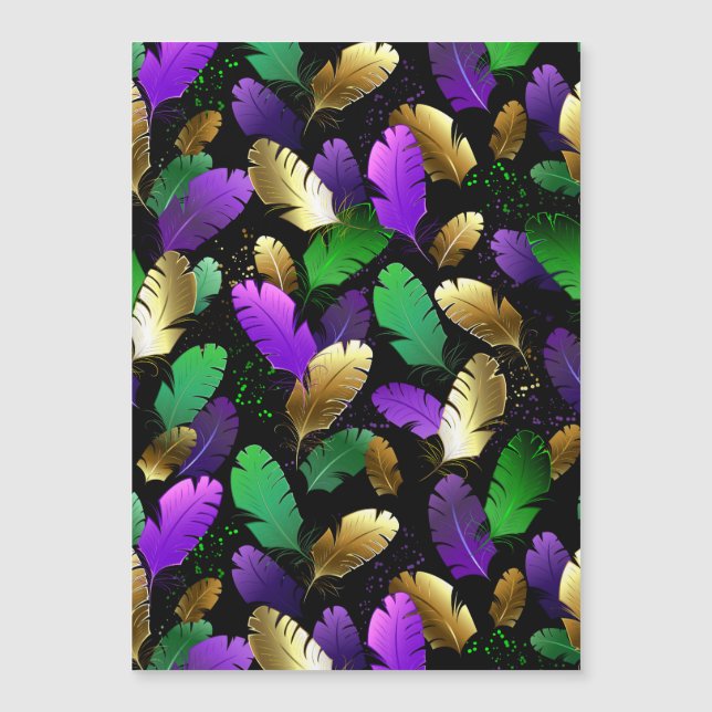 Padrão contínuo com penas de Mardi Gras (Frente)
