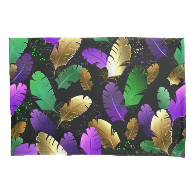 Padrão contínuo com penas de Mardi Gras (Frente)