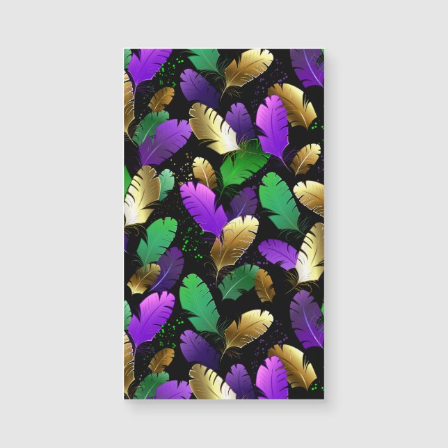 Padrão contínuo com penas de Mardi Gras (Frente)