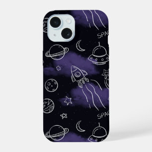 Padrão contínuo de espaço exterior roxo caprichoso