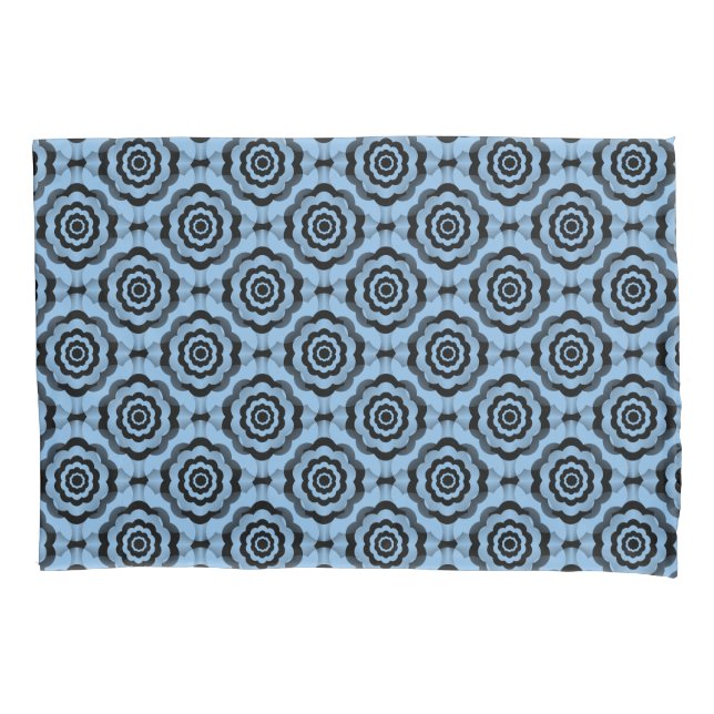 Padrão contínuo de flor preto azul (Frente)