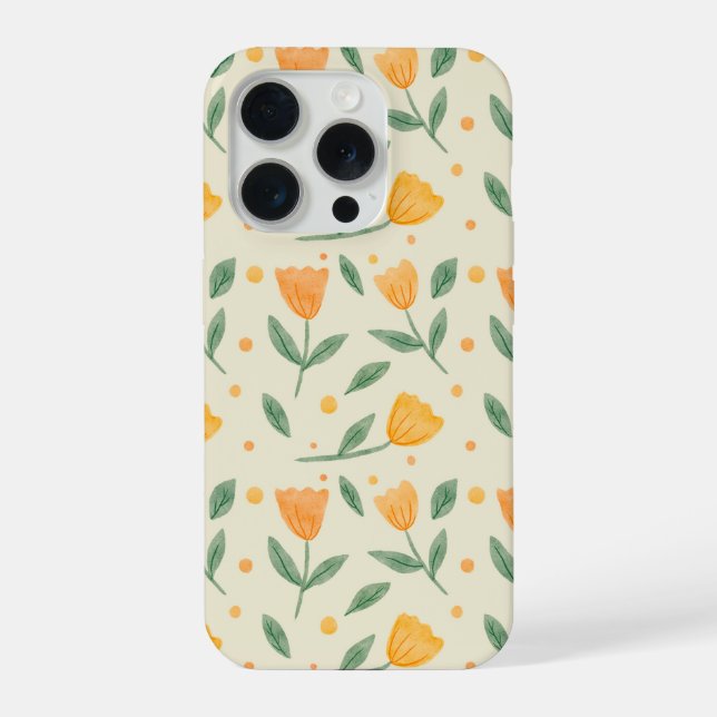 Padrão contínuo de Flor Silvestre Laranja em Aquar (Verso)