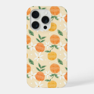 Padrão contínuo de fruta laranja em aquarela fofa