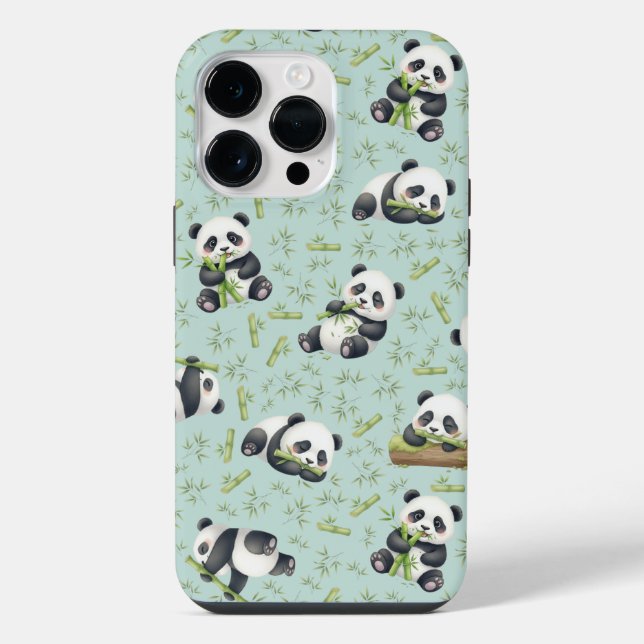 Padrão contínuo de Panda Fofo e Bambu (Verso)