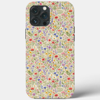 Padrão contínuo de prado de flores silvestres colo