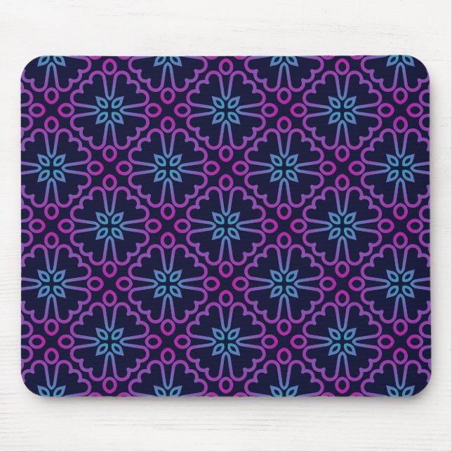 padrão contínuo rosa ciano em mousepad (Frente)