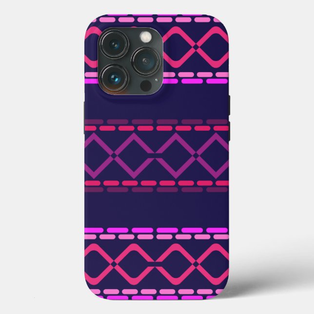 Padrão contínuo tribal rosa e roxo (Verso)