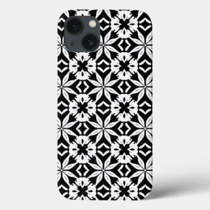 Padrão damasco preto e branco
