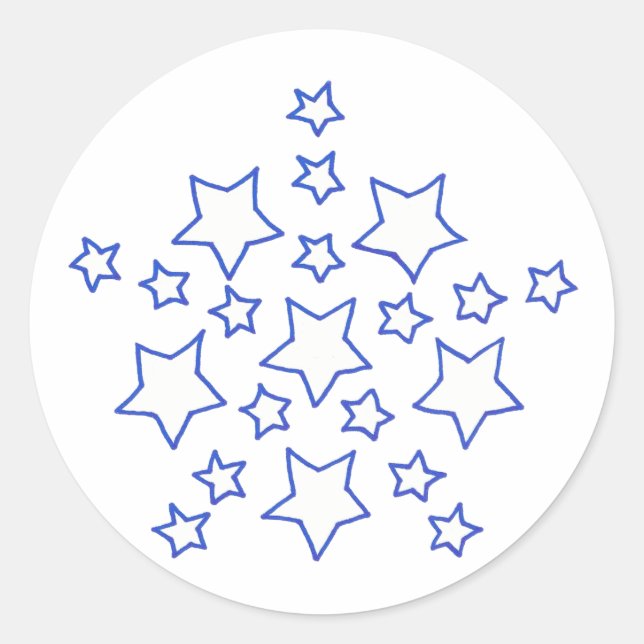 Padrão das estrelas em mandala, em azul, adesivos (Frente)