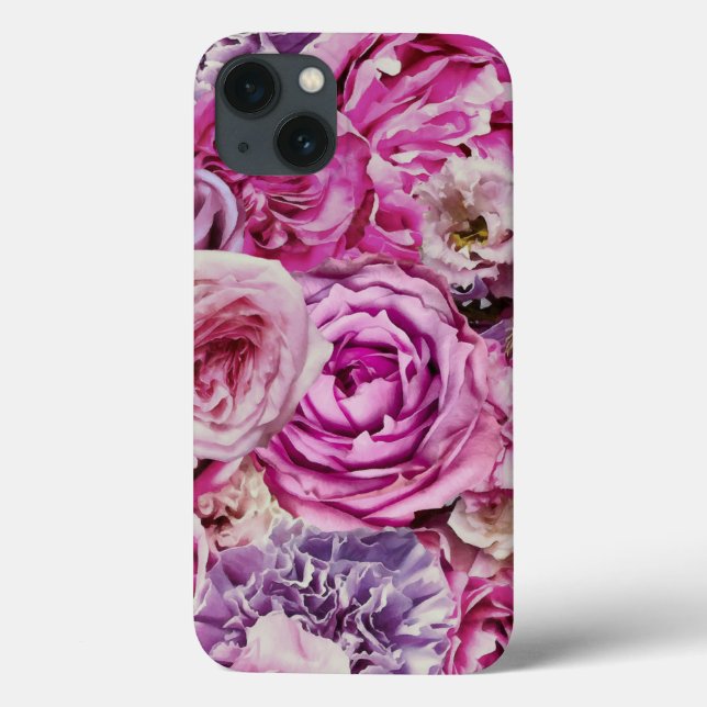 Padrão das flores de Rosa de Lavanda de de branca  (Verso)