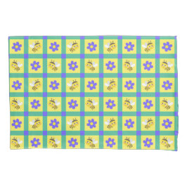 Padrão de Abelha de Desenho Animado Fofo e Flor