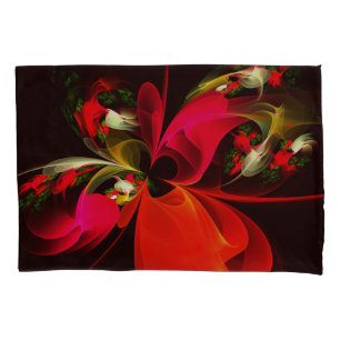 Padrão de Abstrato de Arte Vermelha Verde Floral M