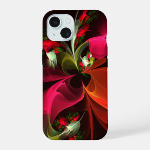 Padrão de Abstrato de Arte Vermelha Verde Floral M