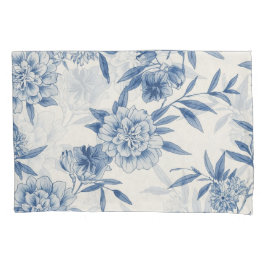 Padrão de aguarela de toile floral azul clássico b