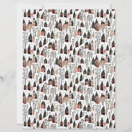 Padrão de aldeias de inverno papel de artesanato d