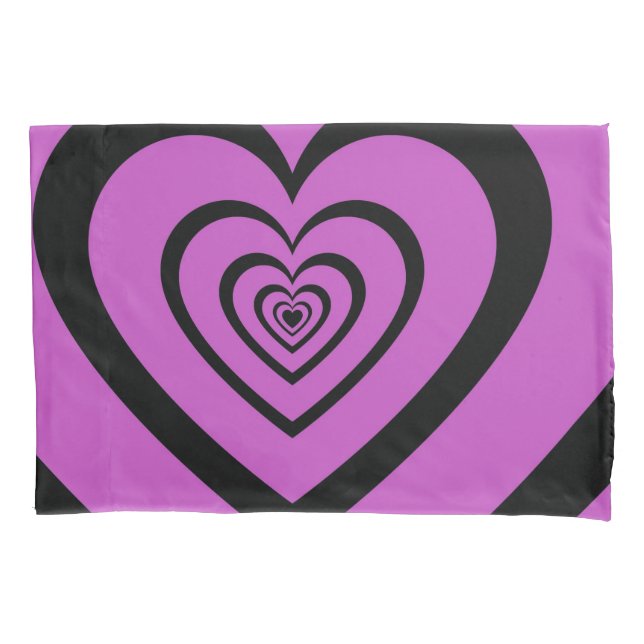 Padrão de Amor do Coração Hipnótico Roxo Negro (Frente)