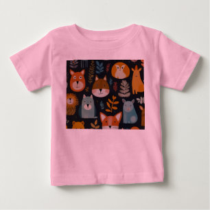 padrão de animais da floresta branca T-Shirt