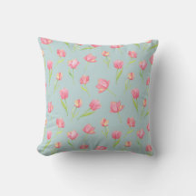 Padrão de Aquarela com Almofada Redonda Rosa Delic
