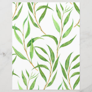 Padrão de aquarela Eucalyptus em branco
