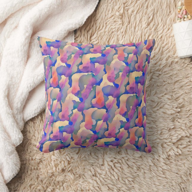 Padrão de Aquarela Multicolorida - Almofada Decora (Cobertor)