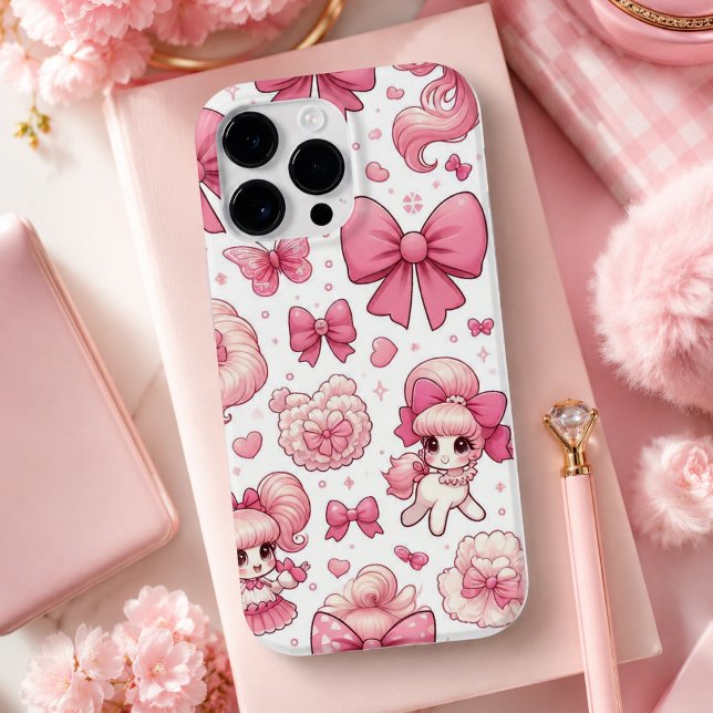 padrão de arco e cereja  (bow and cherry pattern Case-Mate iPhone case)