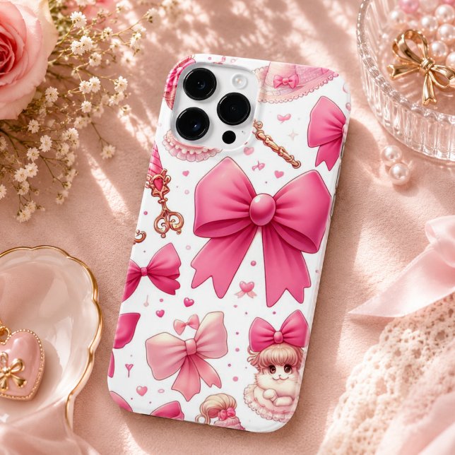 padrão de arco e cereja  (bow and cherry pattern Case-Mate iPhone case)