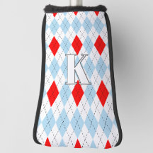 Padrão de Argyle Azul de Chicago e Vermelho Monogr