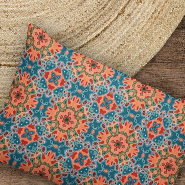 Padrão de Arte Boêmia Verde Oriente Laranja Azul (Criador carregado)