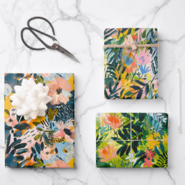 Padrão de Arte Botânica Abstrato de na moda colori