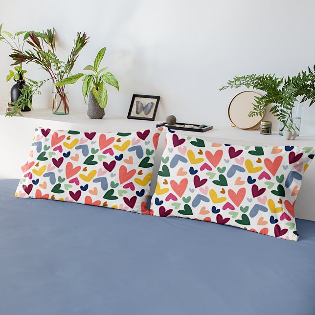 Padrão de Arte do Coração Azul Cor-de-Rosa Verde (Criador carregado)