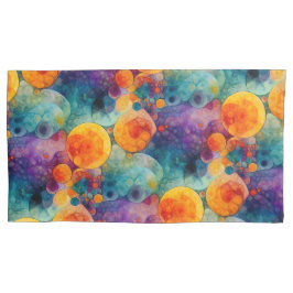 Padrão de Arte Fractal Laranja Roxo Teal Vibrante