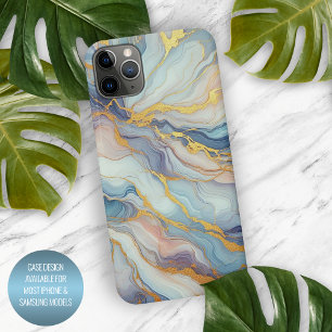 Padrão de Arte Marble Dourado Rosa-Roxo Azul