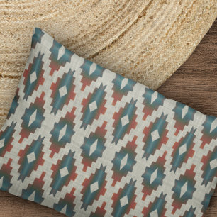 Padrão de Arte Tribal Azul Castanho Vermelho