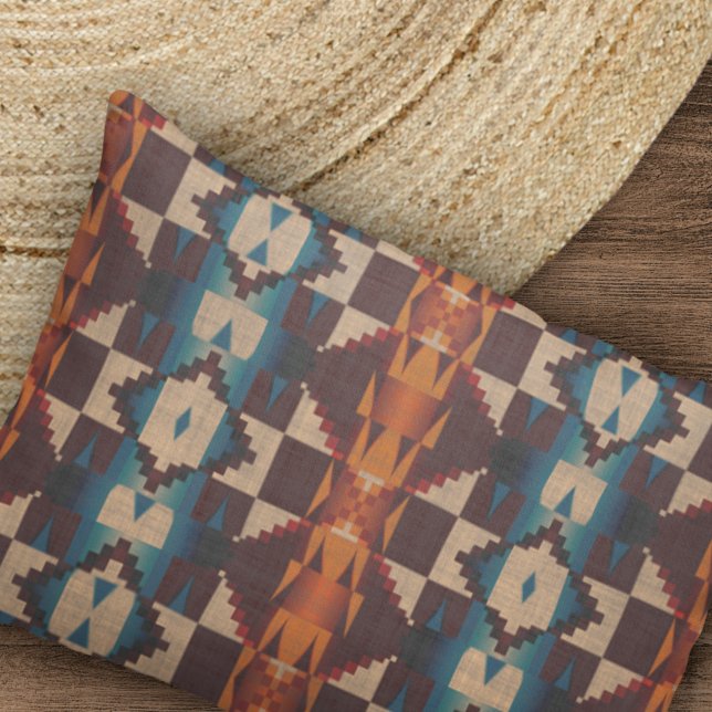 Padrão de Arte Tribal Azul-Castanho-Vermelho Azul- (Criador carregado)