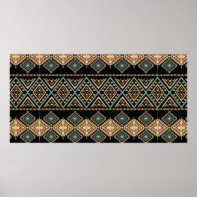 Padrão de arte tribal. Impressão geométrica étnica (Frente)