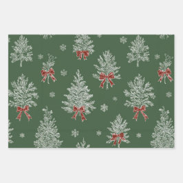 Padrão de Árvore de Natal em Toile Verde