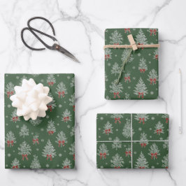 Padrão de árvore de Natal Toile Verde