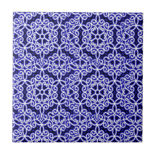 Padrão de Azulejo Espanhol Azul e Branco